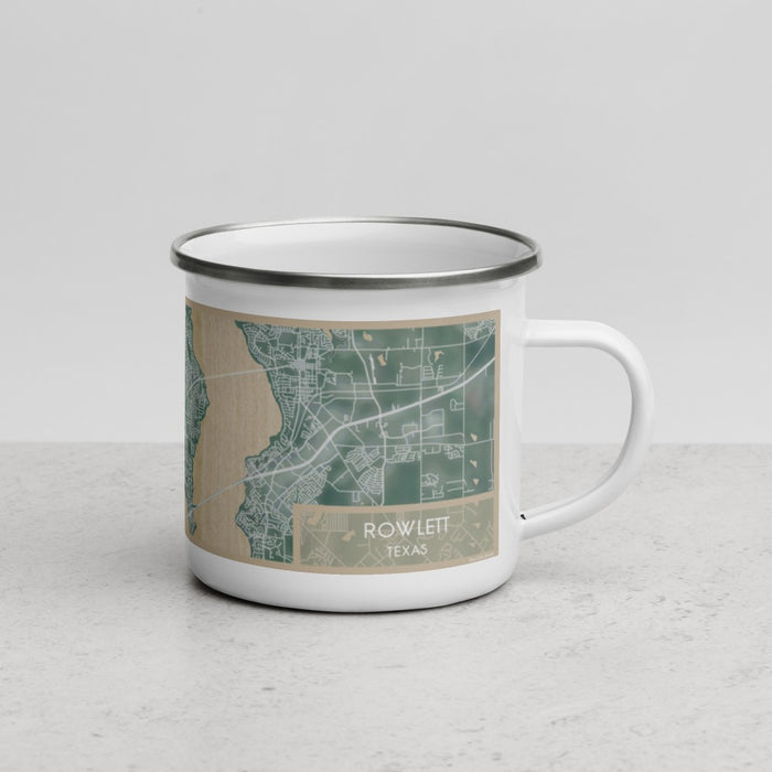 Right View Custom Rowlett Texas Map Enamel Mug in Afternoon