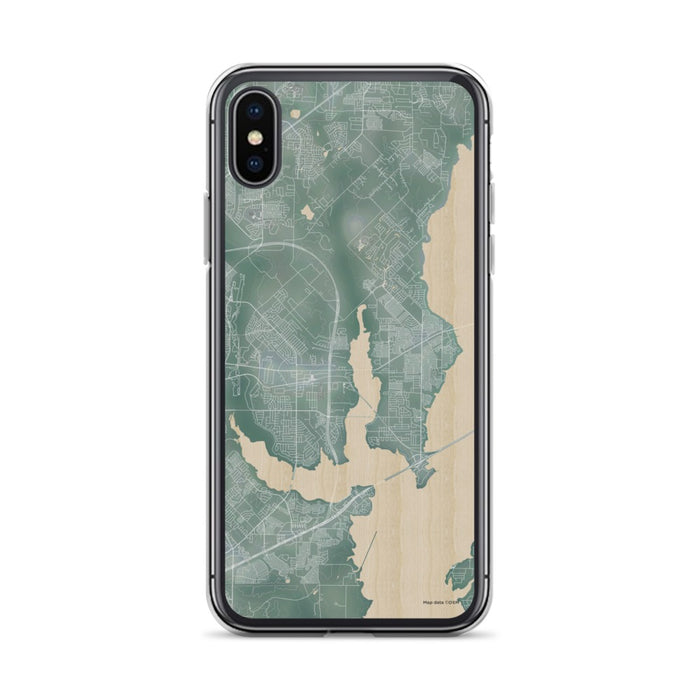 Custom iPhone X/XS Rowlett Texas Map Phone Case in Afternoon