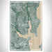 Rowlett Texas Map Print Portrait Orientation in Afternoon Style With Shaded Background
