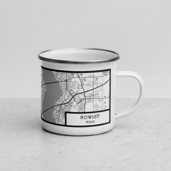 Right View Custom Rowlett Texas Map Enamel Mug in Classic