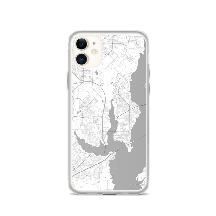 Custom iPhone 11 Rowlett Texas Map Phone Case in Classic