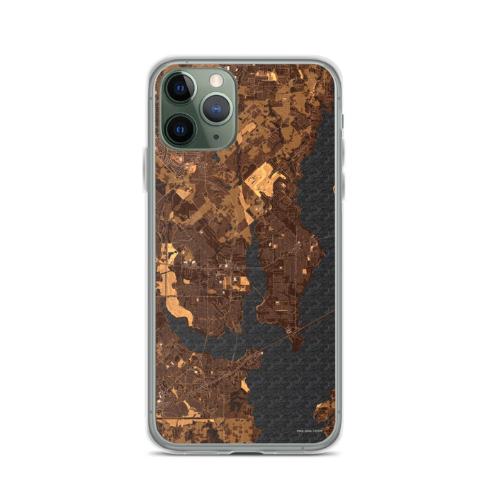 Custom iPhone 11 Pro Rowlett Texas Map Phone Case in Ember