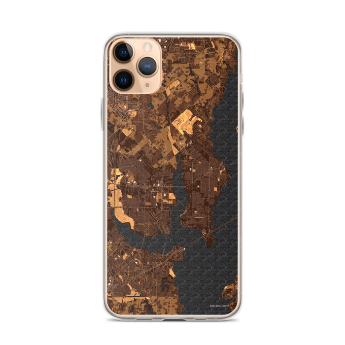 Custom iPhone 11 Pro Max Rowlett Texas Map Phone Case in Ember
