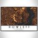 Rowlett Texas Map Print Landscape Orientation in Ember Style With Shaded Background