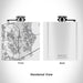 Rendered View of Rowlett Texas Map Engraving on 6oz Stainless Steel Flask in White