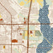 Rowlett Texas Map Print in Woodblock Style Zoomed In Close Up Showing Details
