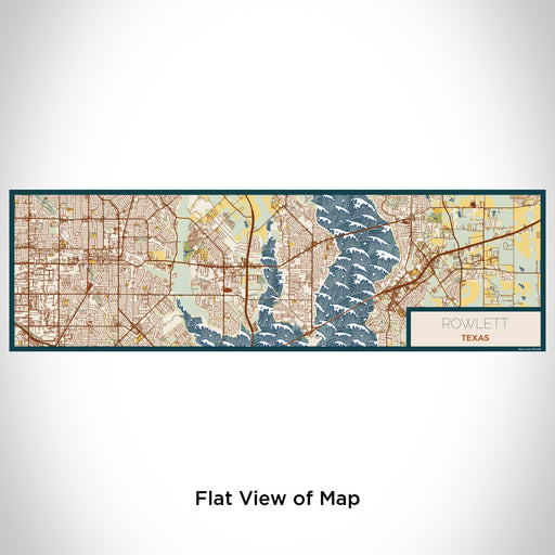 Flat View of Map Custom Rowlett Texas Map Enamel Mug in Woodblock