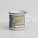 Right View Custom Rowlett Texas Map Enamel Mug in Woodblock