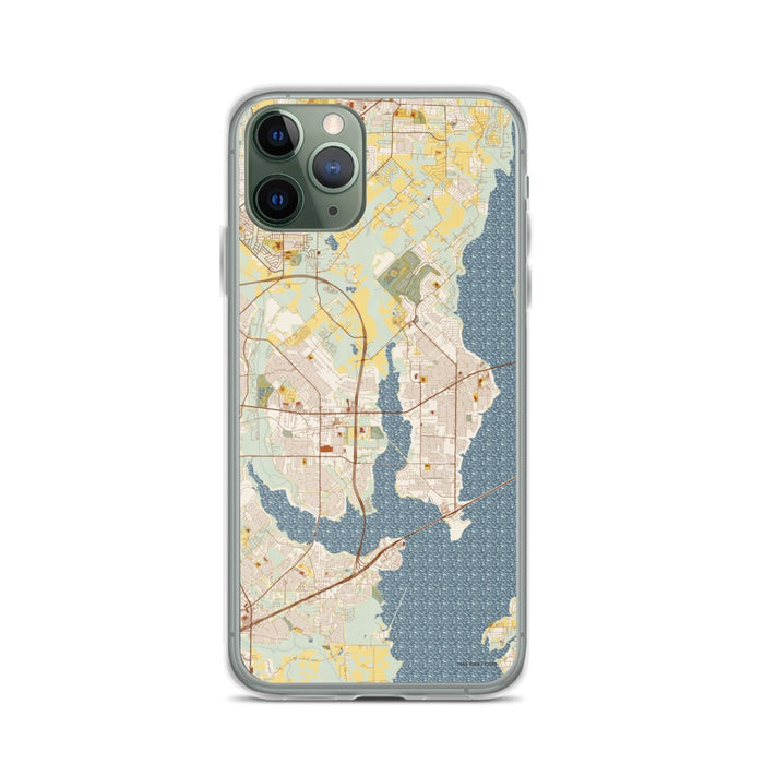 Custom iPhone 11 Pro Rowlett Texas Map Phone Case in Woodblock