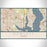 Rowlett Texas Map Print Landscape Orientation in Woodblock Style With Shaded Background