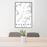 24x36 Roxbury New York Map Print Portrait Orientation in Classic Style Behind 2 Chairs Table and Potted Plant