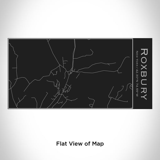 Rendered View of Roxbury New York Map Engraving on 17oz Stainless Steel Insulated Cola Bottle in Black