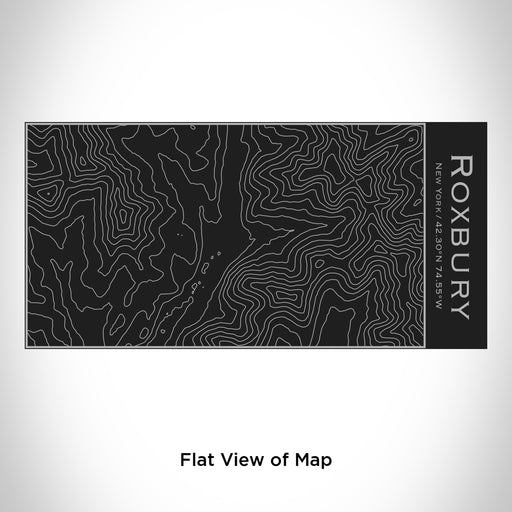 Rendered View of Roxbury New York Map Engraving on 17oz Stainless Steel Insulated Cola Bottle in Black