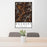 24x36 Roxbury New York Map Print Portrait Orientation in Ember Style Behind 2 Chairs Table and Potted Plant