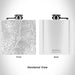 Rendered View of Roxbury New York Map Engraving on 6oz Stainless Steel Flask in White