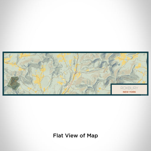 Flat View of Map Custom Roxbury New York Map Enamel Mug in Woodblock