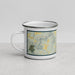 Left View Custom Roxbury New York Map Enamel Mug in Woodblock