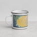 Left View Custom Roy Utah Map Enamel Mug in Woodblock