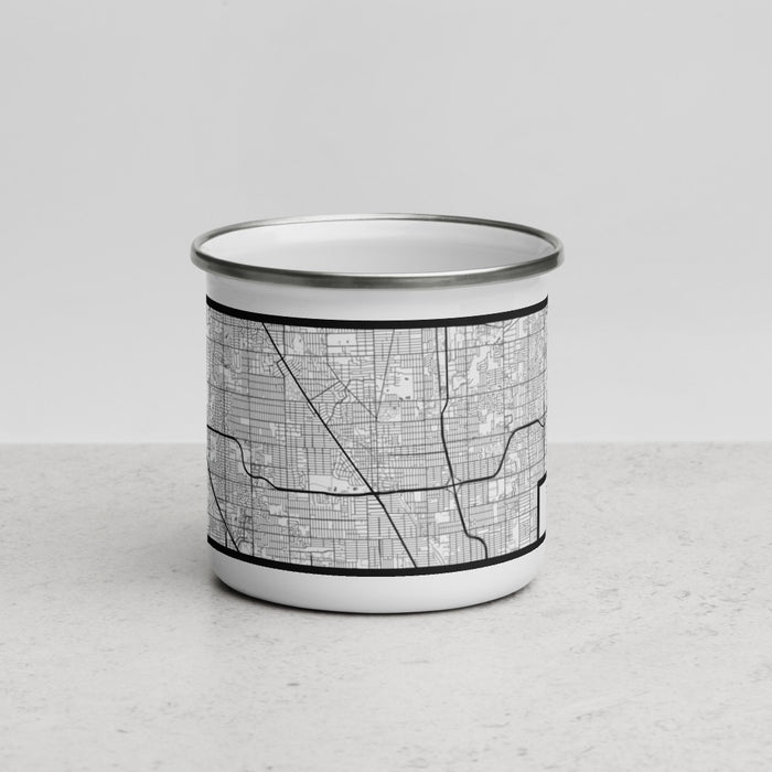 Front View Custom Royal Oak Michigan Map Enamel Mug in Classic