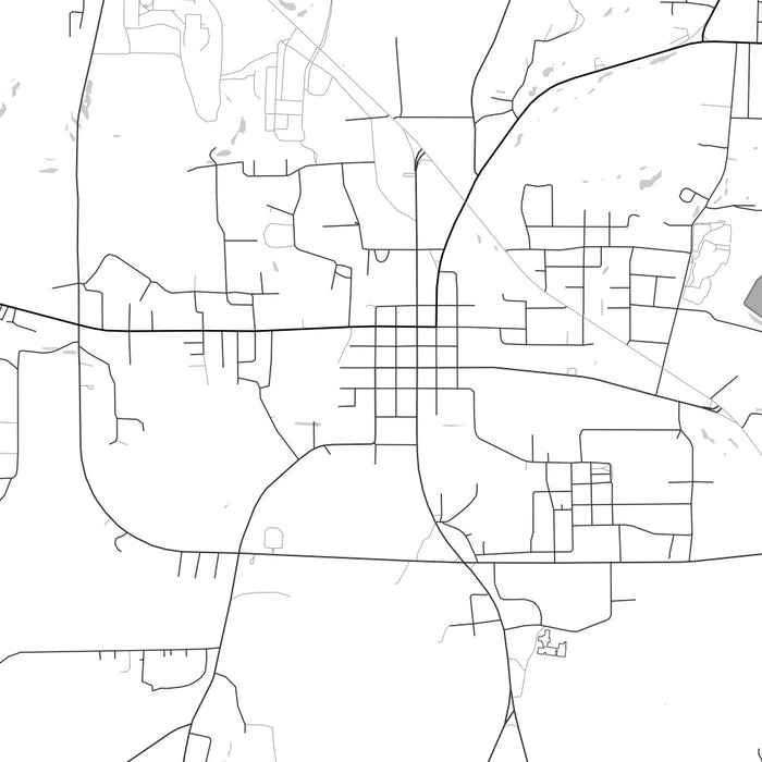 Rusk Texas Map Print in Classic Style Zoomed In Close Up Showing Details