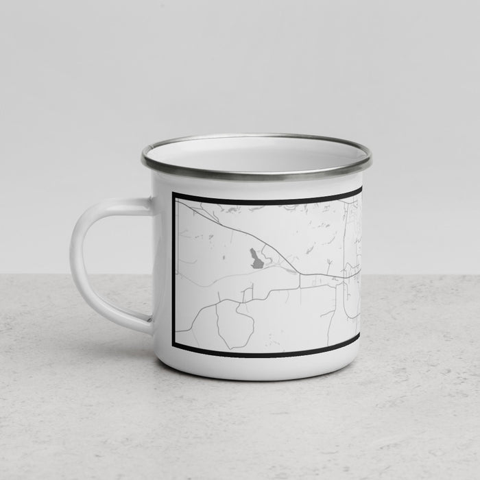 Left View Custom Rusk Texas Map Enamel Mug in Classic