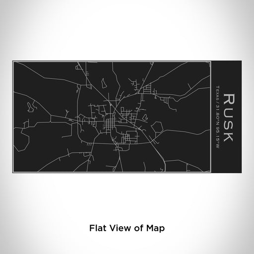Rendered View of Rusk Texas Map Engraving on 17oz Stainless Steel Insulated Cola Bottle in Black