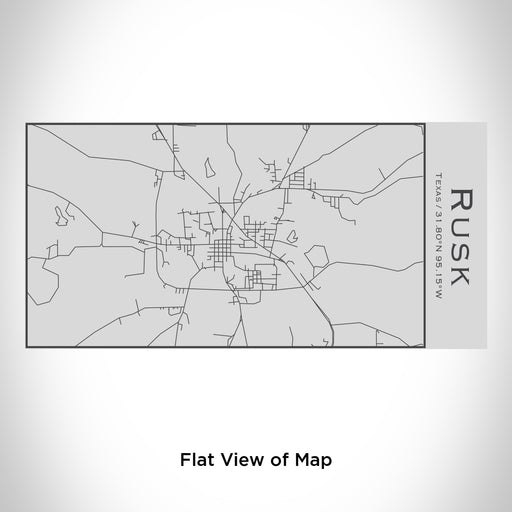Rendered View of Rusk Texas Map Engraving on 17oz Stainless Steel Insulated Cola Bottle