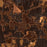 Rusk Texas Map Print in Ember Style Zoomed In Close Up Showing Details