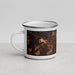 Left View Custom Rusk Texas Map Enamel Mug in Ember
