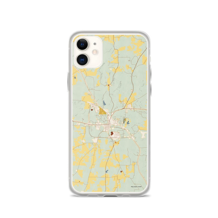 Custom iPhone 11 Rusk Texas Map Phone Case in Woodblock
