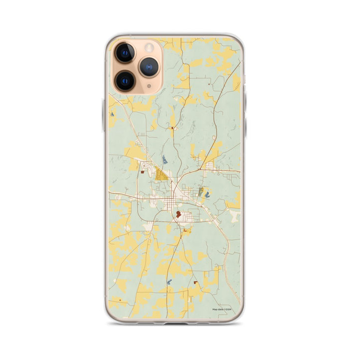 Custom iPhone 11 Pro Max Rusk Texas Map Phone Case in Woodblock
