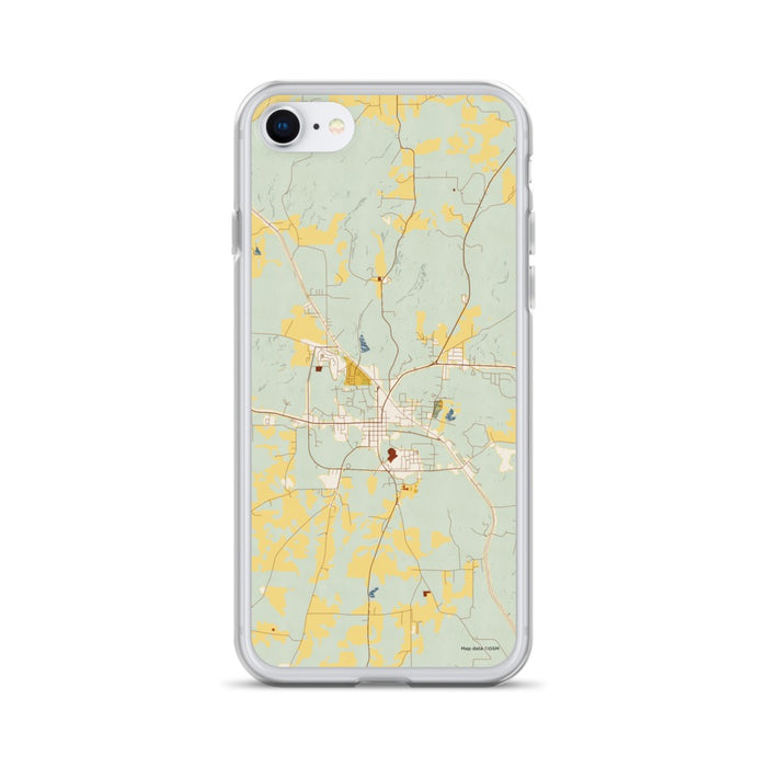 Custom iPhone SE Rusk Texas Map Phone Case in Woodblock