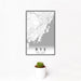 12x18 Rye New York Map Print Portrait Orientation in Classic Style With Small Cactus Plant in White Planter