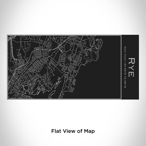 Rendered View of Rye New York Map Engraving on 17oz Stainless Steel Insulated Cola Bottle in Black