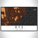 Rye New York Map Print Landscape Orientation in Ember Style With Shaded Background