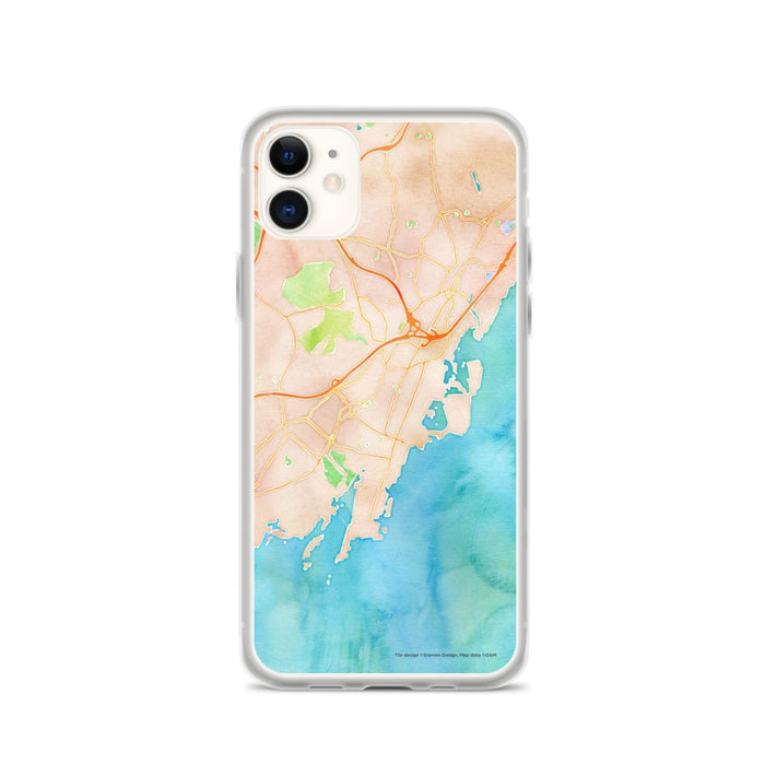 Custom Rye New York Map Phone Case in Watercolor