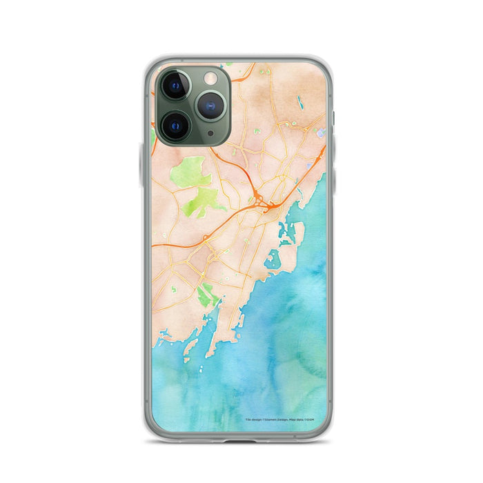 Custom Rye New York Map Phone Case in Watercolor