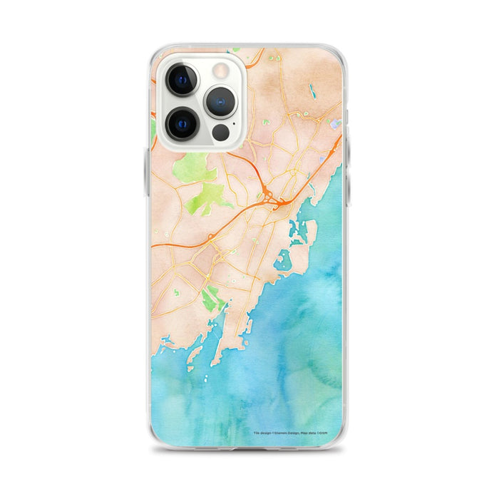 Custom Rye New York Map iPhone 12 Pro Max Phone Case in Watercolor