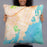 Person holding 22x22 Custom Rye New York Map Throw Pillow in Watercolor