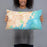 Person holding 20x12 Custom Rye New York Map Throw Pillow in Watercolor