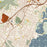 Rye New York Map Print in Woodblock Style Zoomed In Close Up Showing Details