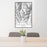 24x36 Sacajawea Peak Oregon Map Print Portrait Orientation in Classic Style Behind 2 Chairs Table and Potted Plant