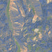 Sacajawea Peak Oregon Map Print in Afternoon Style Zoomed In Close Up Showing Details