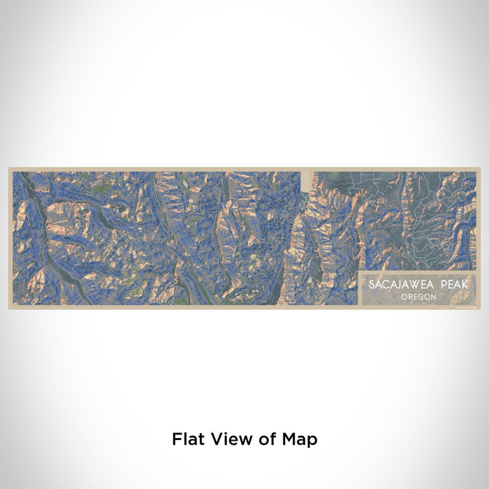 Flat View of Map Custom Sacajawea Peak Oregon Map Enamel Mug in Afternoon