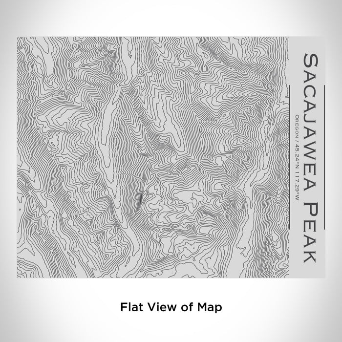 Rendered View of Sacajawea Peak Oregon Map Engraving on 20oz Stainless Steel Insulated Bottle with Bamboo Top