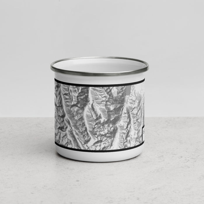 Front View Custom Sacajawea Peak Oregon Map Enamel Mug in Classic