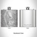 Rendered View of Sacajawea Peak Oregon Map Engraving on 6oz Stainless Steel Flask