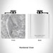 Rendered View of Sacajawea Peak Oregon Map Engraving on 6oz Stainless Steel Flask in White