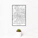 12x18 Sacramento California Map Print Portrait Orientation in Classic Style With Small Cactus Plant in White Planter