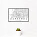 12x18 Sacramento California Map Print Landscape Orientation in Classic Style With Small Cactus Plant in White Planter